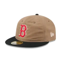 Discount Boston Red Sox Wax Canvas Retro Crown 59FIFTY Fitted Hat - KTGCaps - Baseball caps for various teams, purchased online at a discount Caps