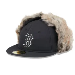 Best Boston Red Sox Winter Dog Ear Retro Crown 59FIFTY Fitted Hat - KTGCaps - Baseball caps for various teams, purchased online at a discount Caps