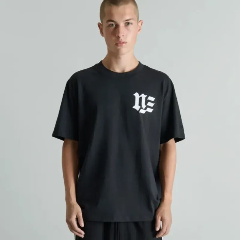 Store Brand New Era Blackletter Graphic Black TShirt - KTGCaps - Baseball caps for various teams, purchased online at a discount Caps