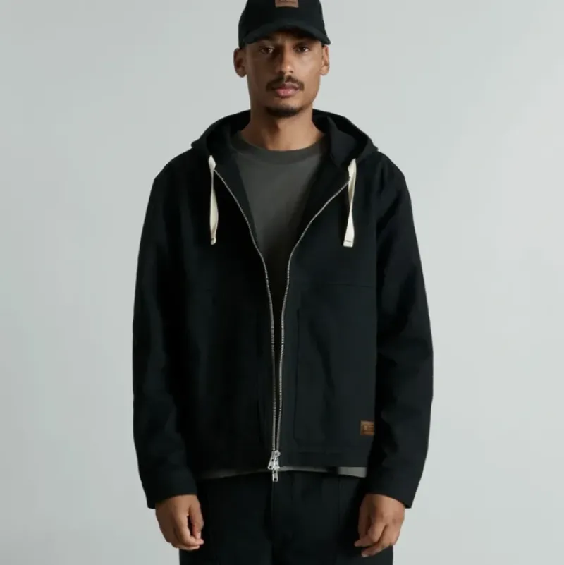 Discount Brand New Era Forge Black Hooded Work Jacket - KTGCaps - Baseball caps for various teams, purchased online at a discount Caps
