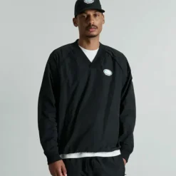 Sale Brand New Era Larkin Black Track Pullover Jacket - KTGCaps - Baseball caps for various teams, purchased online at a discount Caps