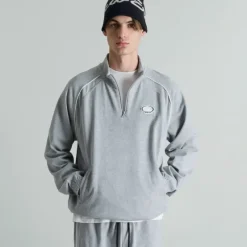 Fashion Brand New Era Shoreline Heather Gray HalfZip Pullover - KTGCaps - Baseball caps for various teams, purchased online at a discount Caps