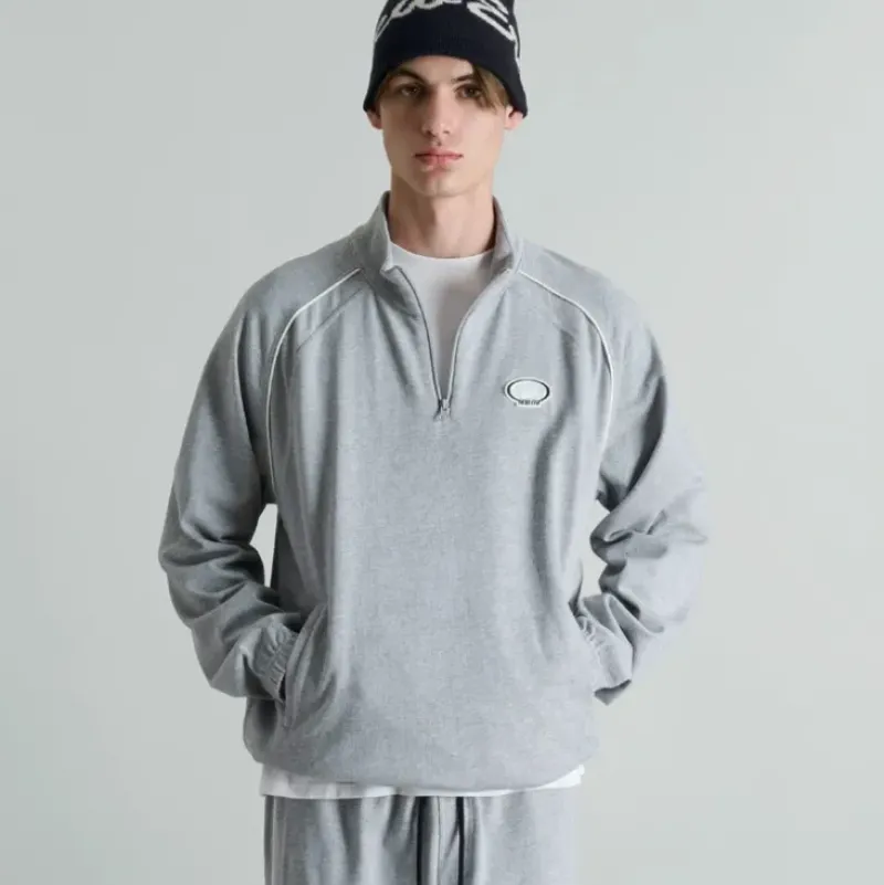 Fashion Brand New Era Shoreline Heather Gray HalfZip Pullover - KTGCaps - Baseball caps for various teams, purchased online at a discount Caps