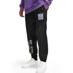Fashion Bristol x Los Angeles Lakers Black Track Pants - KTGCaps - Baseball caps for various teams, purchased online at a discount Caps