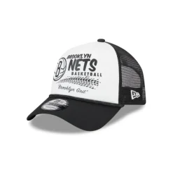Discount Brooklyn Nets 2024 Rally Drive White 9FORTY AFrame Trucker Hat - KTGCaps - Baseball caps for various teams, purchased online at a discount Caps