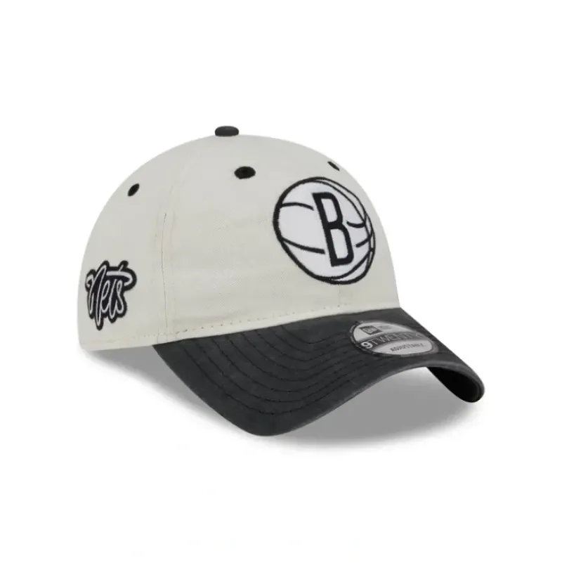 Flash Sale Brooklyn Nets Classic Sidescript 9TWENTY Adjustable Hat - KTGCaps - Baseball caps for various teams, purchased online at a discount Caps