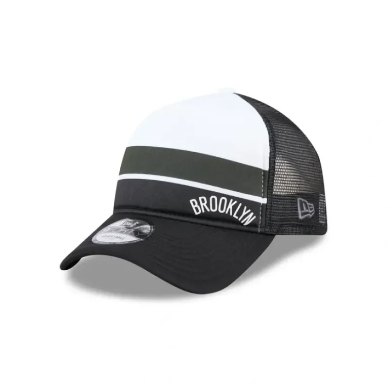 Store Brooklyn Nets Color Block 9FORTY AFrame Trucker Snapback Hat - KTGCaps - Baseball caps for various teams, purchased online at a discount Caps