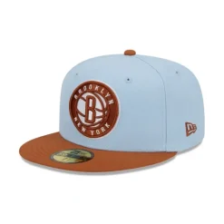 Outlet Brooklyn Nets Color Pack Glacial Blue 59FIFTY Fitted Hat - KTGCaps - Baseball caps for various teams, purchased online at a discount Caps