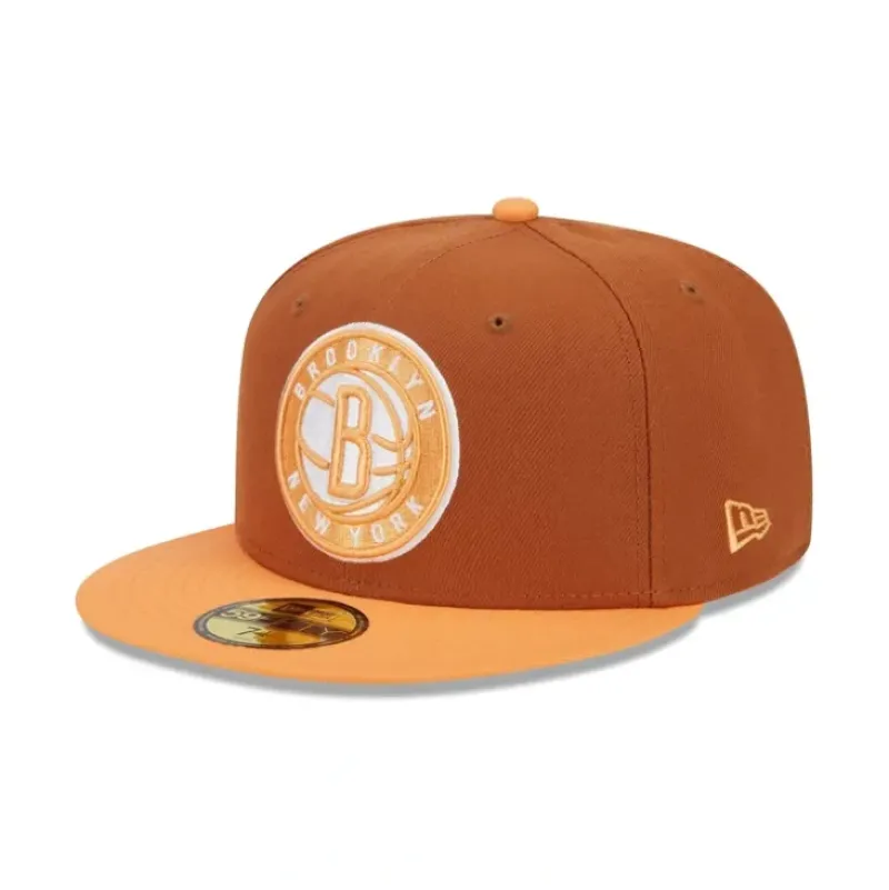 New Brooklyn Nets Color Pack Earthy Brown 59FIFTY Fitted Hat - KTGCaps - Baseball caps for various teams, purchased online at a discount Caps