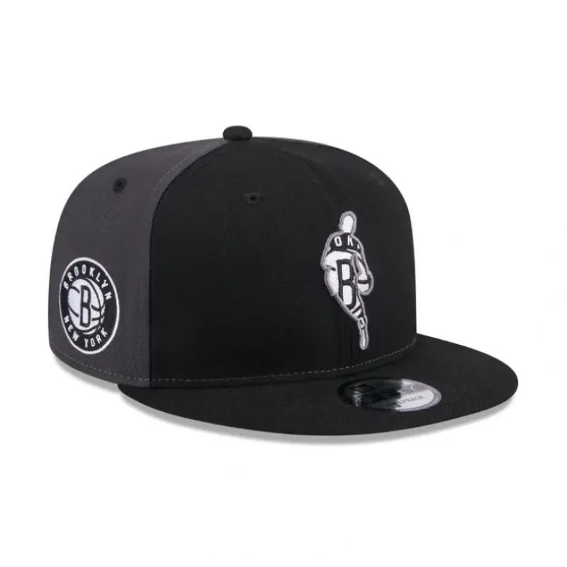 Fashion Brooklyn Nets Front Logoman 9FIFTY Snapback Hat - KTGCaps - Baseball caps for various teams, purchased online at a discount Caps