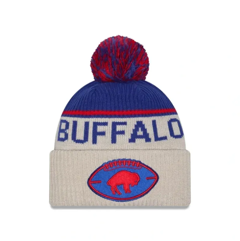 Store Buffalo Bills 2024 Cold Weather Historic Pom Knit Hat - KTGCaps - Baseball caps for various teams, purchased online at a discount Caps