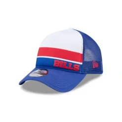 New Buffalo Bills Color Block 9FORTY AFrame Trucker Snapback Hat - KTGCaps - Baseball caps for various teams, purchased online at a discount Caps