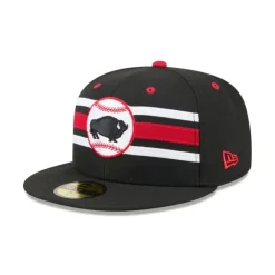 Shop Buffalo Bisons Theme Night Black 59FIFTY Fitted Hat - KTGCaps - Baseball caps for various teams, purchased online at a discount Caps