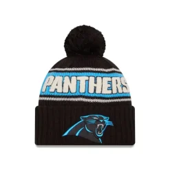 Fashion Carolina Panthers 2024 Cold Weather Black Pom Knit Hat - KTGCaps - Baseball caps for various teams, purchased online at a discount Caps