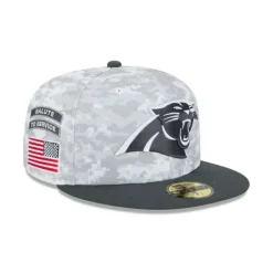 Clearance Carolina Panthers 2024 Salute to Service 59FIFTY Fitted Hat - KTGCaps - Baseball caps for various teams, purchased online at a discount Caps