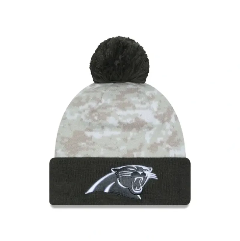 New Carolina Panthers 2024 Salute to Service Pom Knit Hat - KTGCaps - Baseball caps for various teams, purchased online at a discount Caps
