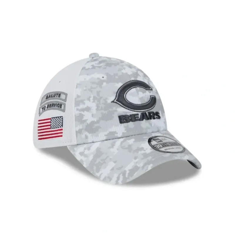 Store Chicago Bears 2024 Salute to Service 39THIRTY Stretch Fit - KTGCaps - Baseball caps for various teams, purchased online at a discount Caps