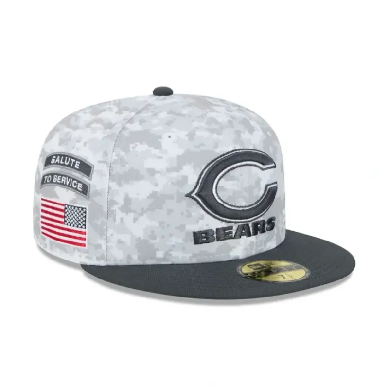Outlet Chicago Bears 2024 Salute to Service 59FIFTY Fitted - KTGCaps - Baseball caps for various teams, purchased online at a discount Caps