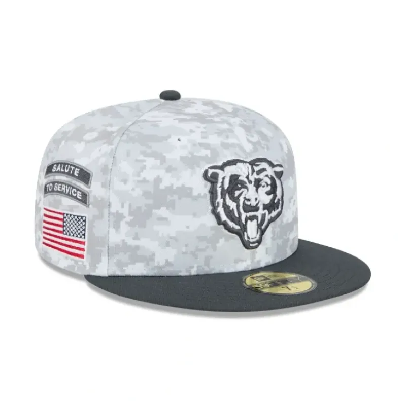 Sale Chicago Bears GSH 2024 Salute to Service 59FIFTY Fitted - KTGCaps - Baseball caps for various teams, purchased online at a discount Caps
