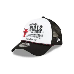 Outlet Chicago Bulls 2024 Rally Drive White 9FORTY AFrame Trucker Hat - KTGCaps - Baseball caps for various teams, purchased online at a discount Caps