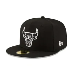 Online Chicago Bulls Black amp White 59FIFTY Fitted Hat - KTGCaps - Baseball caps for various teams, purchased online at a discount Caps