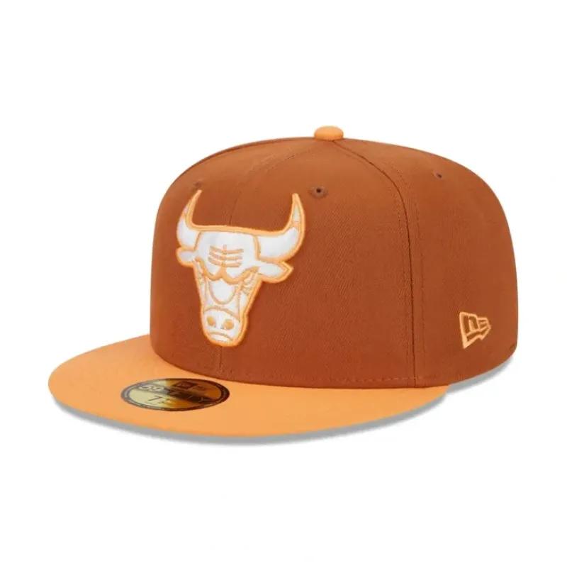 New Chicago Bulls Color Pack Earthy Brown 59FIFTY Fitted Hat - KTGCaps - Baseball caps for various teams, purchased online at a discount Caps