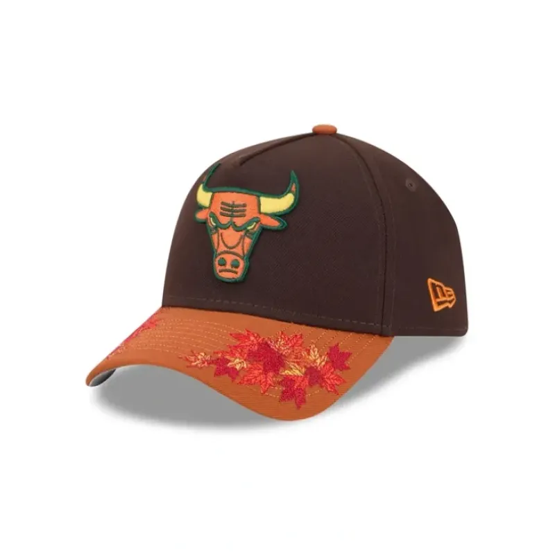 Discount Chicago Bulls Fall Foliage 9FORTY AFrame Snapback Hat - KTGCaps - Baseball caps for various teams, purchased online at a discount Caps