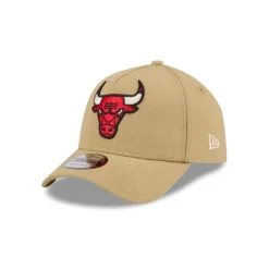 Hot Chicago Bulls Logo Essentials Khaki 9FORTY AFrame Snapback Hat - KTGCaps - Baseball caps for various teams, purchased online at a discount Caps