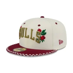Flash Sale Chicago Bulls Novelty Stitch 59FIFTY Fitted Hat - KTGCaps - Baseball caps for various teams, purchased online at a discount Caps
