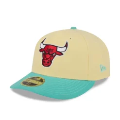 Clearance Chicago Bulls Soft Yellow Low Profile 59FIFTY Fitted Hat - KTGCaps - Baseball caps for various teams, purchased online at a discount Caps