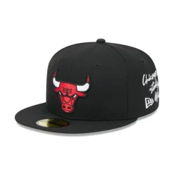 Clearance Chicago Bulls Team Verbiage 59FIFTY Fitted Hat - KTGCaps - Baseball caps for various teams, purchased online at a discount Caps