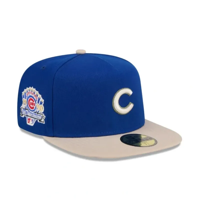 Flash Sale Chicago Cubs Canvas 59FIFTY AFrame Fitted Hat - KTGCaps - Baseball caps for various teams, purchased online at a discount Caps