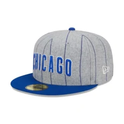 Fashion Chicago Cubs Heather Pinstripe 59FIFTY Fitted Hat - KTGCaps - Baseball caps for various teams, purchased online at a discount Caps