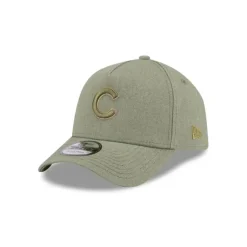Flash Sale Chicago Cubs Logo Essentials Olive 9FORTY AFrame Snapback Hat - KTGCaps - Baseball caps for various teams, purchased online at a discount Caps