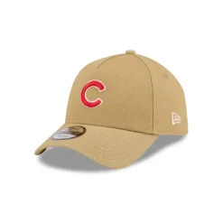 Clearance Chicago Cubs Logo Essentials Khaki 9FORTY AFrame Snapback Hat - KTGCaps - Baseball caps for various teams, purchased online at a discount Caps