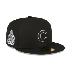Best Chicago Cubs Sidepatch Black 59FIFTY Fitted Hat - KTGCaps - Baseball caps for various teams, purchased online at a discount Caps