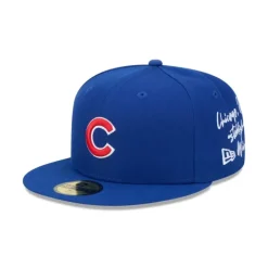 Best Sale Chicago Cubs Team Verbiage 59FIFTY Fitted Hat - KTGCaps - Baseball caps for various teams, purchased online at a discount Caps
