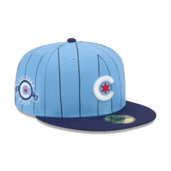New Chicago Cubs Throwback Pinstripe 59FIFTY Fitted Hat - KTGCaps - Baseball caps for various teams, purchased online at a discount Caps