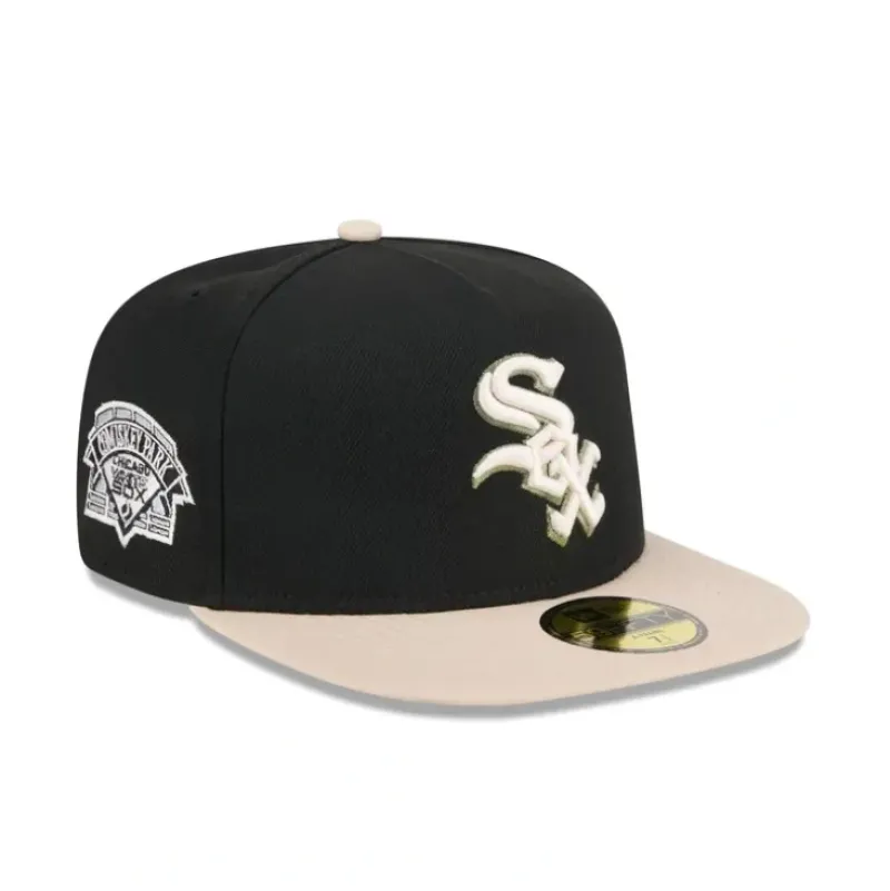 Sale Chicago White Sox Canvas 59FIFTY AFrame Fitted Hat - KTGCaps - Baseball caps for various teams, purchased online at a discount Caps