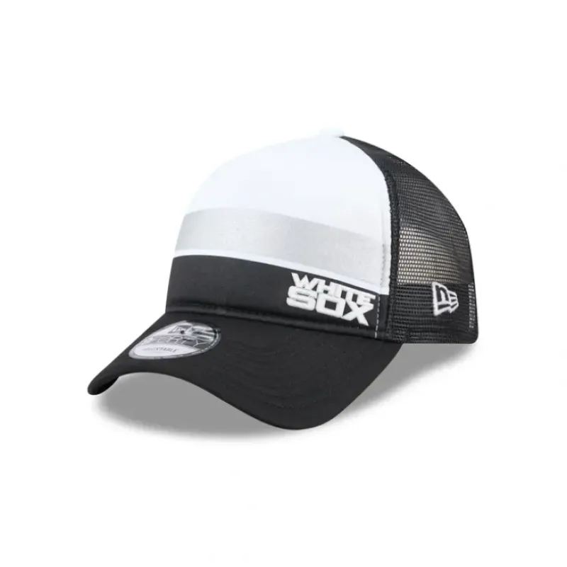 Hot Chicago White Sox Color Block 9FORTY AFrame Trucker Snapback Hat - KTGCaps - Baseball caps for various teams, purchased online at a discount Caps
