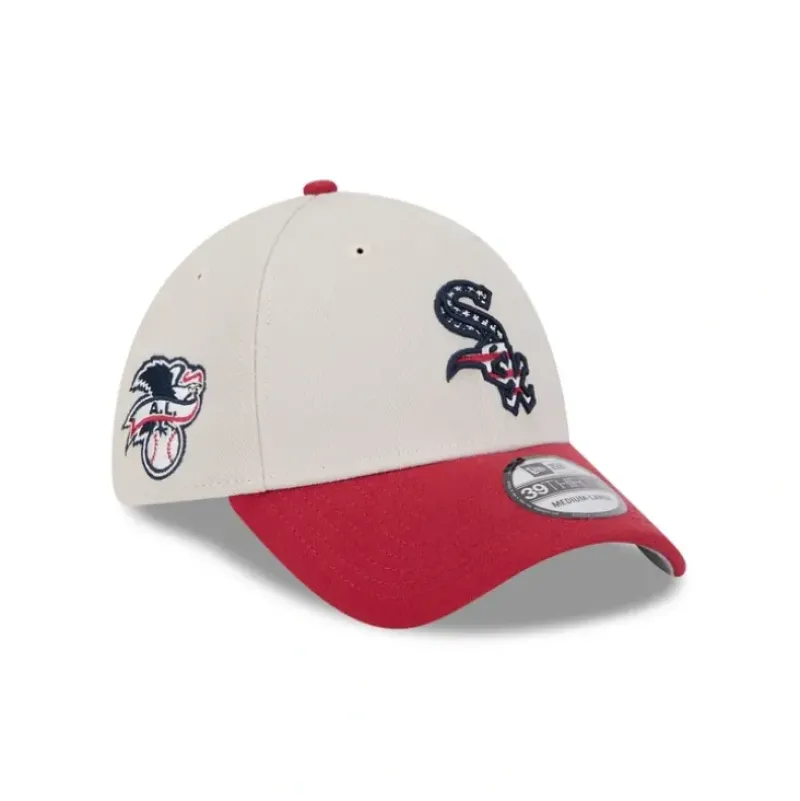 Sale Chicago White Sox Independence Day 2024 39THIRTY Stretch Fit Hat - KTGCaps - Baseball caps for various teams, purchased online at a discount Caps