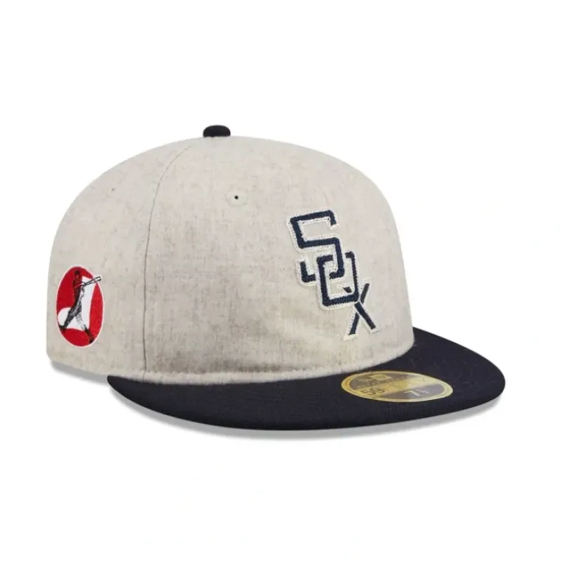 Cheap Chicago White Sox Melton Wool Retro Crown 59FIFTY Fitted Hat - KTGCaps - Baseball caps for various teams, purchased online at a discount Caps