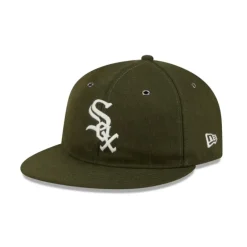 Fashion Chicago White Sox New Olive Wool Retro Crown 59FIFTY Fitted Hat - KTGCaps - Baseball caps for various teams, purchased online at a discount Caps