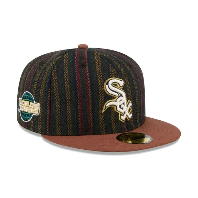Hot Chicago White Sox Vintage Herringbone 59FIFTY Fitted Hat - KTGCaps - Baseball caps for various teams, purchased online at a discount Caps