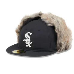 Flash Sale Chicago White Sox Winter Dog Ear Retro Crown 59FIFTY Fitted Hat - KTGCaps - Baseball caps for various teams, purchased online at a discount Caps