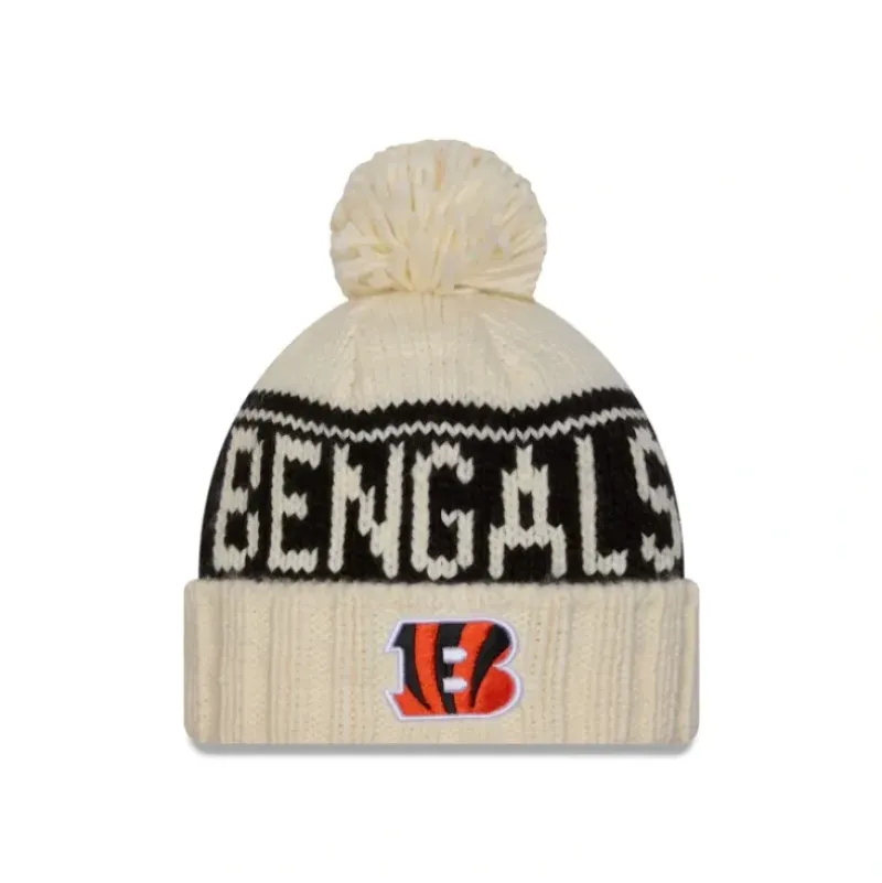 Sale Cincinnati Bengals 2024 Cold Weather Chrome Pom Knit Hat - KTGCaps - Baseball caps for various teams, purchased online at a discount Caps