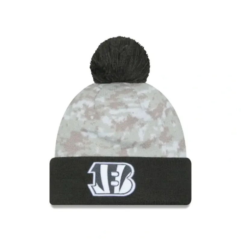 New Cincinnati Bengals 2024 Salute to Service Pom Knit Hat - KTGCaps - Baseball caps for various teams, purchased online at a discount Caps