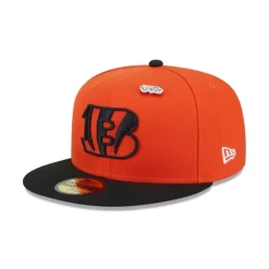 Flash Sale Cincinnati Bengals Faux Leather Crown 59FIFTY Fitted Hat - KTGCaps - Baseball caps for various teams, purchased online at a discount Caps