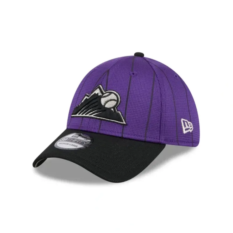 New Colorado Rockies 2024 Batting Practice 39THIRTY Stretch Fit Hat - KTGCaps - Baseball caps for various teams, purchased online at a discount Caps