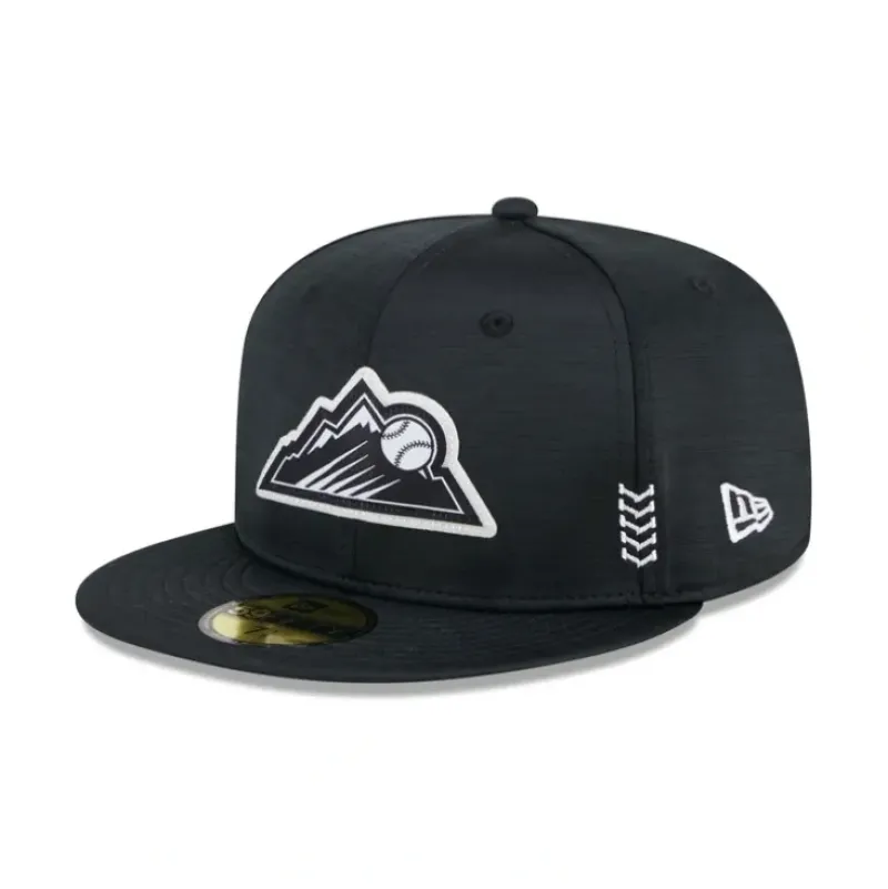 Hot Colorado Rockies 2024 Clubhouse Black 59FIFTY Fitted Hat - KTGCaps - Baseball caps for various teams, purchased online at a discount Caps